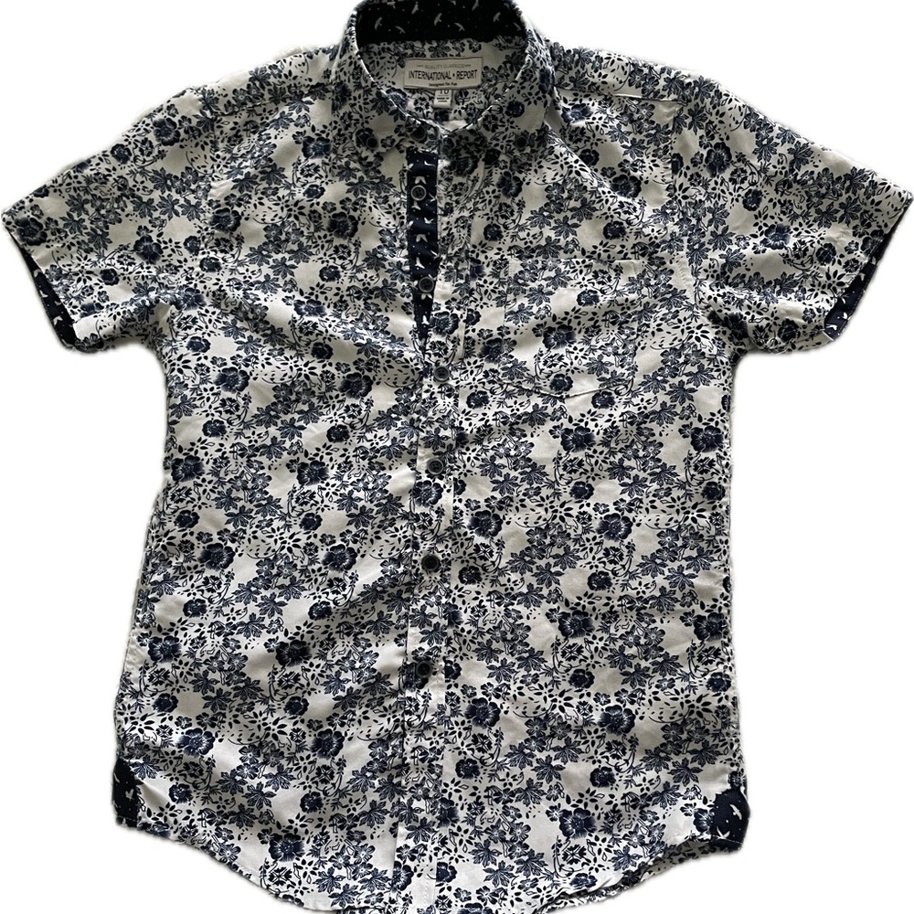 Blue and White Button Down Shirt